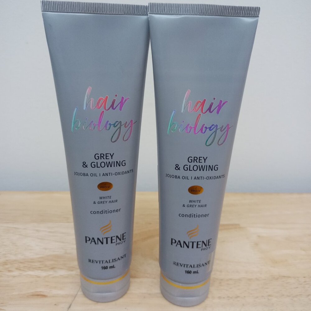 2 X Pantene Pro-V Hair Biology GREY & GLOWING Jojoba Oil Conditioner 5.41 Fl Oz